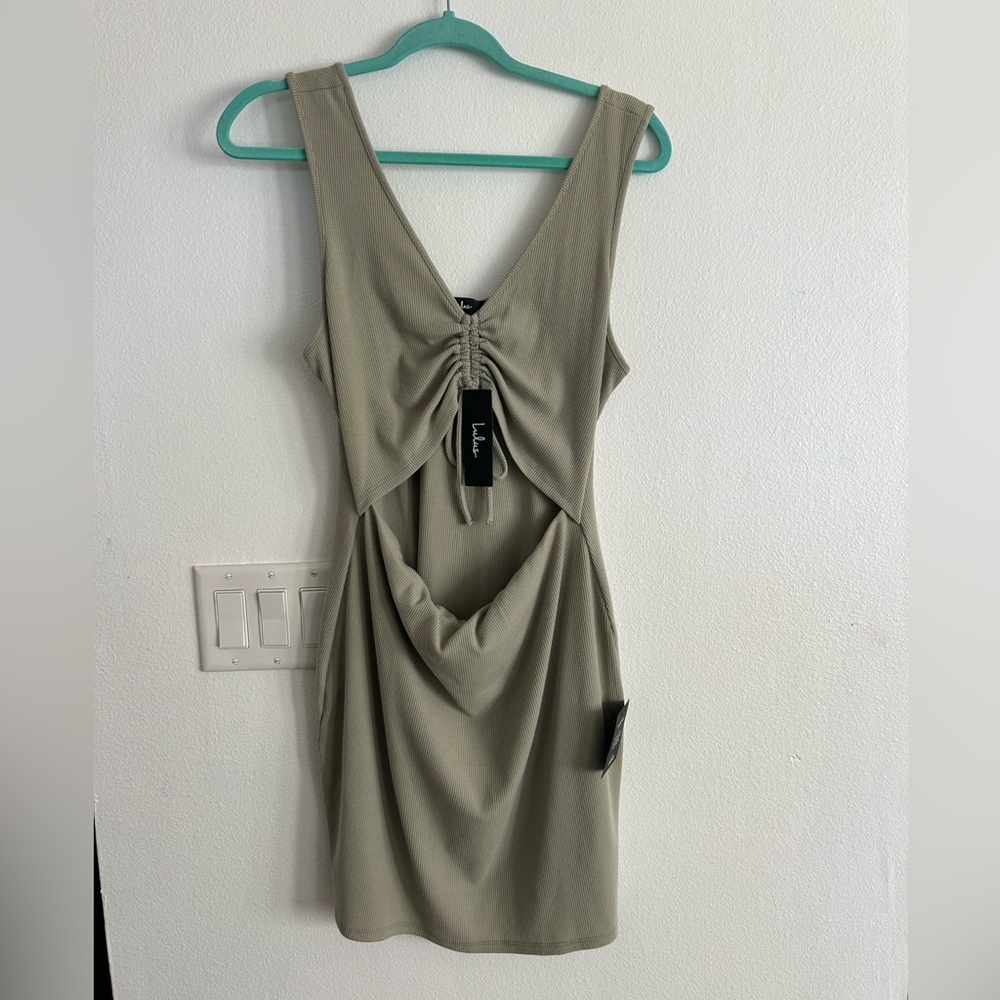 Lulu's Chic Olive Backless Dress